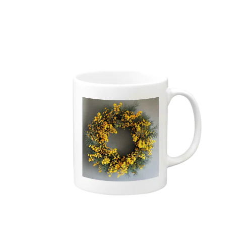 ミモザの花をりース　なでしこ1478 Mug