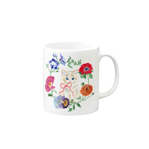 Spring flower&Cat Mug