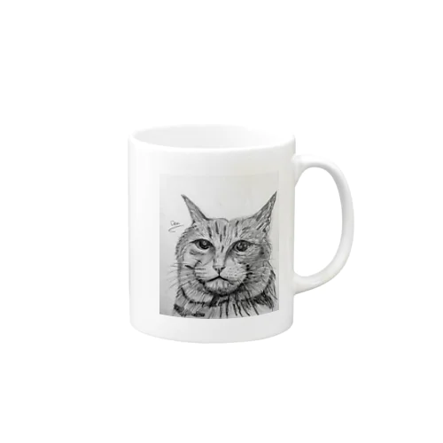 鉛筆画の猫ちゃん Mug