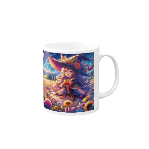 魔法の花畑で、笑顔が魅力的な美しい魔女があなたを待っています✨ Mug