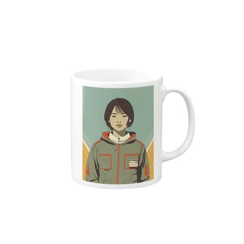 ジャケットを身に纏う女性2 Mug