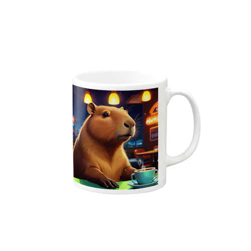 カフェでくつろぐカピバラ🐻✨ Mug