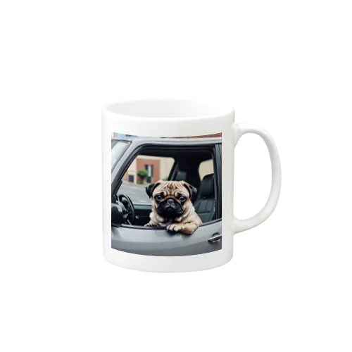 Drive with a Pug マグカップ