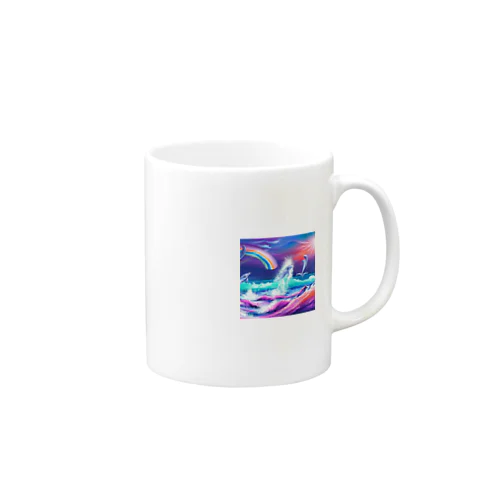 虹をかけるイルカ Mug