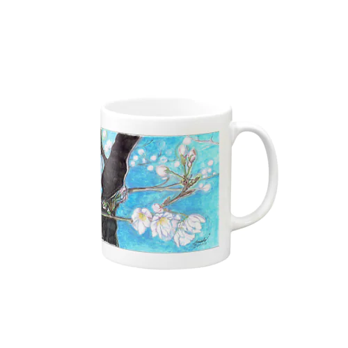 夜桜デッサン Mug