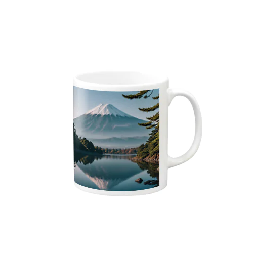 富士山と富士五湖の風景 Mug