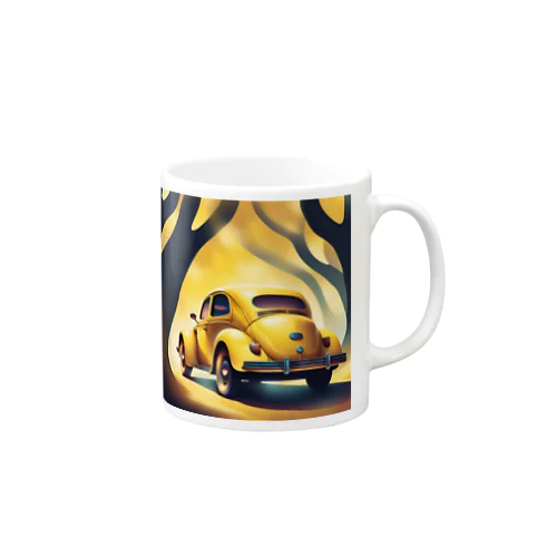 黄色の外車 マグカップ