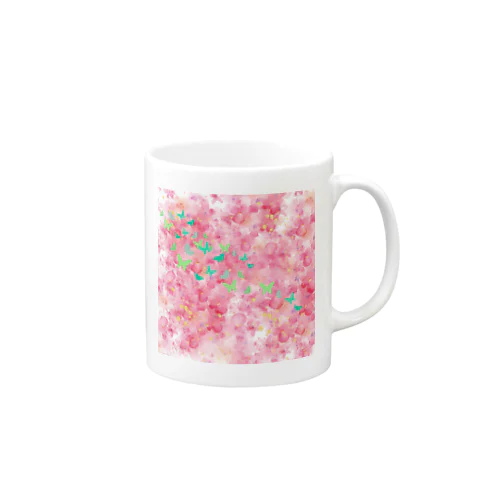 ピンクフラワーバタフライ Mug