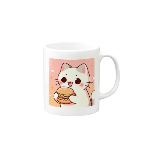 ハンバーガー好きな猫ちゃん Mug