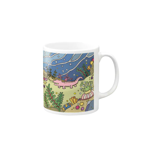 I ワニ海中探索 Mug