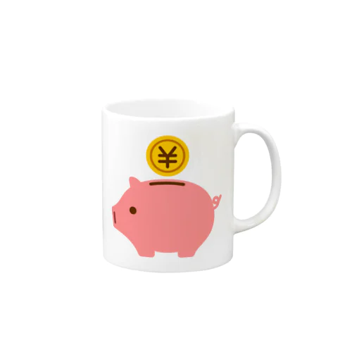 豚の貯金箱（お金） マグカップ