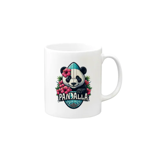 Pandallaロゴ3/パンダ マグカップ