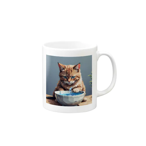 水を飲んでいる猫 Mug