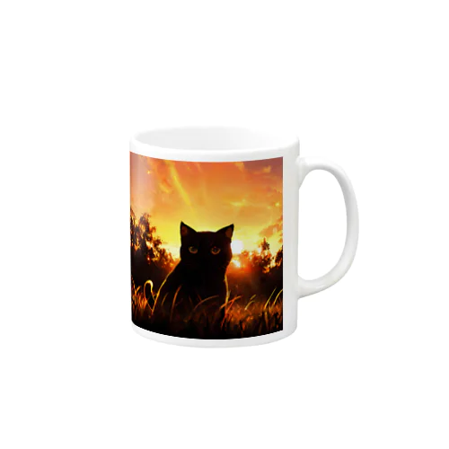 夕焼けと猫001 Mug