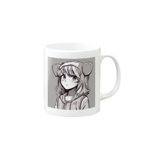 パーカーの女の子 Mug