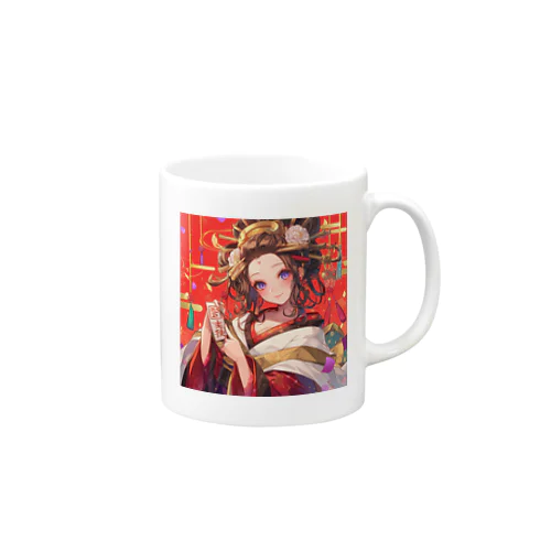 祝福の節句に舞う、紅梅の姫 Mug