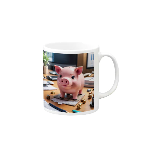 会社のビジネスモデルを構築するミニブタ Mug