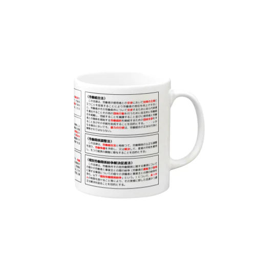 社労士：目的条文のマグカップ（労一②） Mug