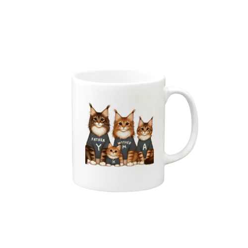 猫の家族 Mug