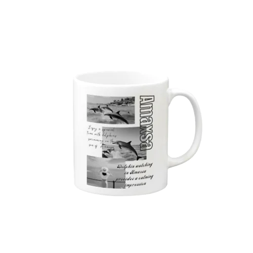 Amaxsaイルカウォッチング-monochrome Mug