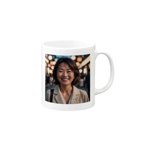 笑顔の熟女 Mug