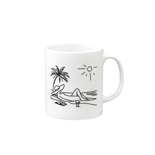 ビーチでリラックス Mug