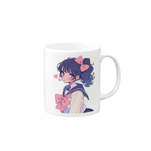 キュートな大きなリボン　BLUE PLUM  691 Mug