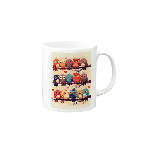 個性的な華やかなフクロウたち　Hime  2530 Mug