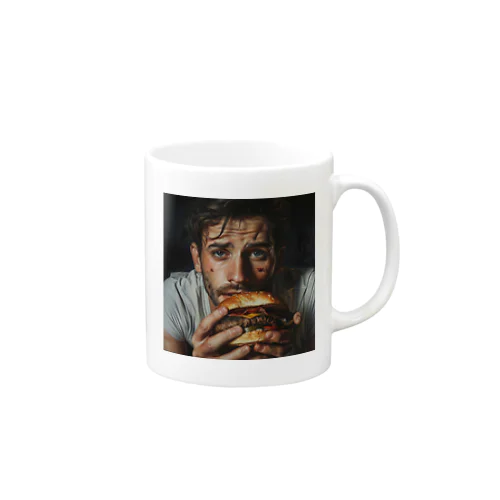 ハンバーガーと男　エンジェル717 2065 Mug