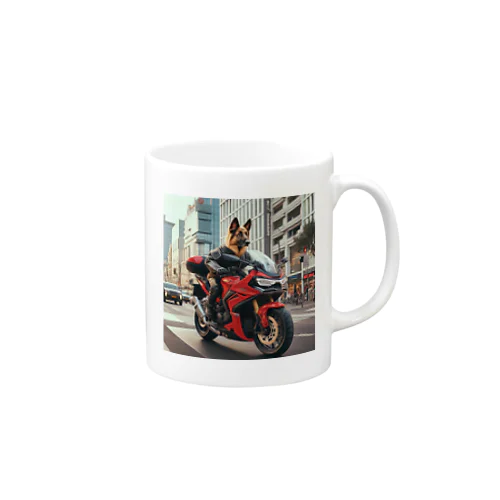 街角の犬ライダー Mug