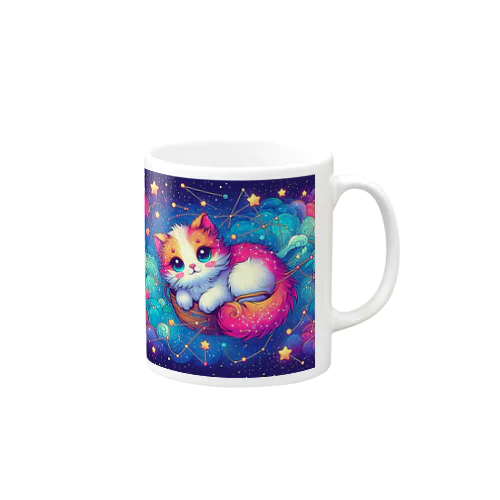 宙に浮かぶネコ Mug
