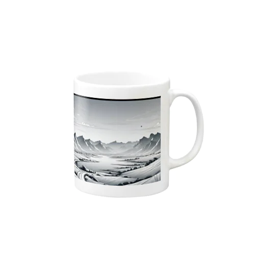 モノクロの雪景色 マグカップ