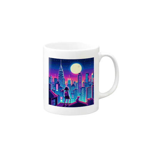 NEONなドット絵の女の子 Mug