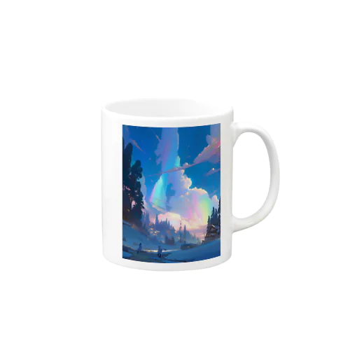 オーロラ夜空の輝き　なでしこ1478 Mug