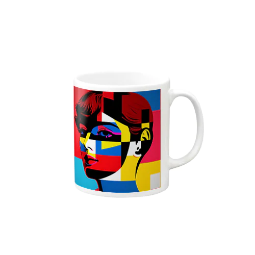 pop art rainbow  woman マグカップ