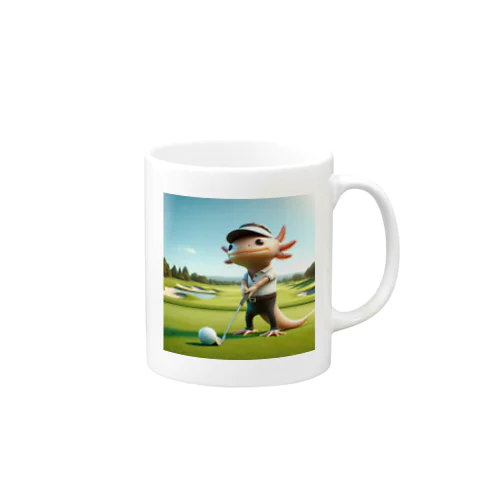 ゴルフをしているウーパールーパー Mug