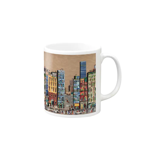 油絵　知らない都市の風景　ノスタルジー Mug