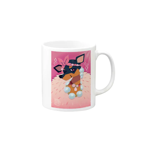 ミニチュアピンシャーとピンクパール Mug