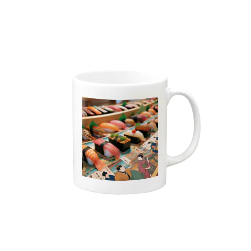 日本の風景:江戸前寿司、Japanese scenery: Edomae sushi Mug