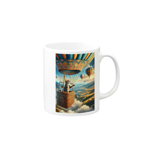 風読みネコの気球旅行 Mug