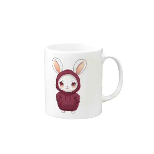 赤パーカーを着ているうさぎちゃん Mug