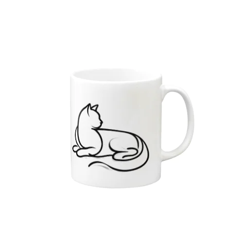 猫のシンプルなイラスト Mug