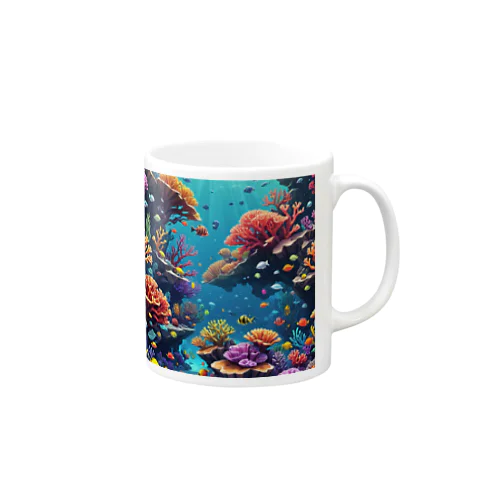 ローポリ風サンゴ マグカップ