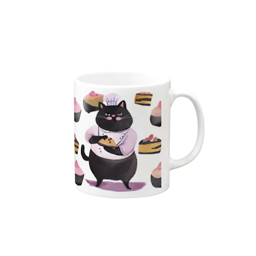 太っちょ黒猫パティシエ Mug