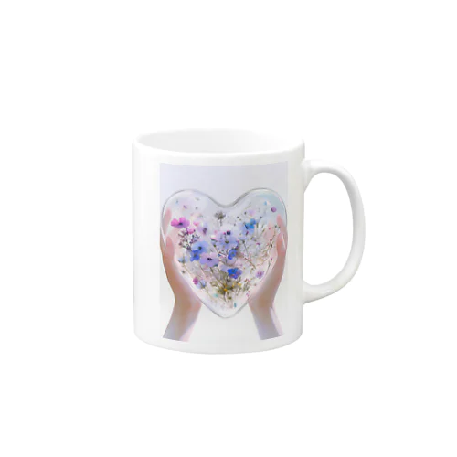 クリスタルの中に押し花がある　なでしこ1478 Mug