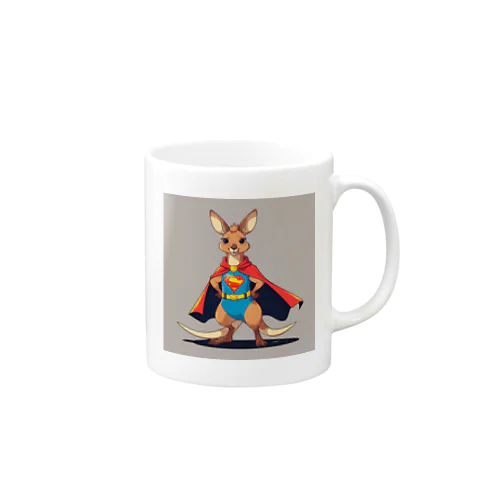 スーパーヒーローのマントを着たかわいいカンガルー Mug