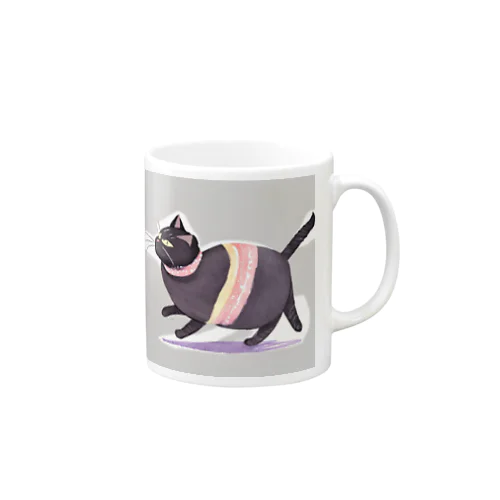 ふくよか黒猫 Mug