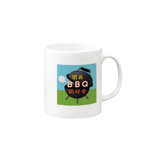 ①【ロゴ】関西BBQ同好会（背景有り） Mug