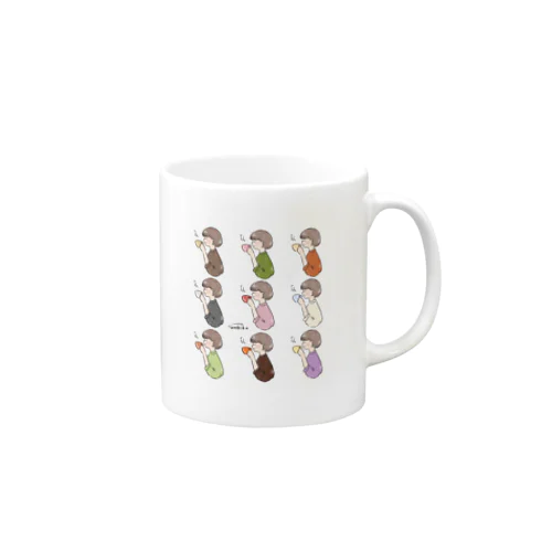 ほっとひと息つく女の子　オール Mug