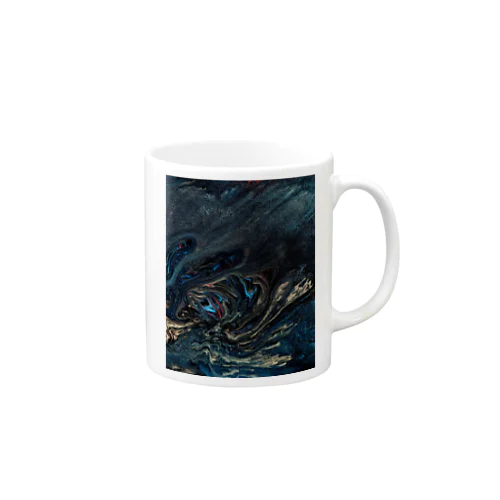 フルイドアートグッズ　夜の大海と夜の巨龍 Mug